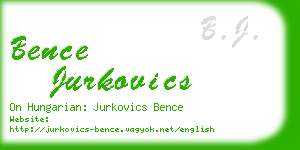 bence jurkovics business card